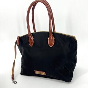 Dooney & Bourke Black Nylon Satchel Hand Bag Purse